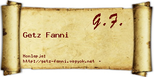 Getz Fanni névjegykártya