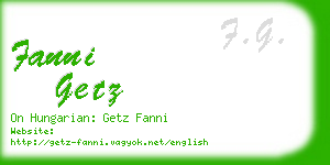 fanni getz business card
